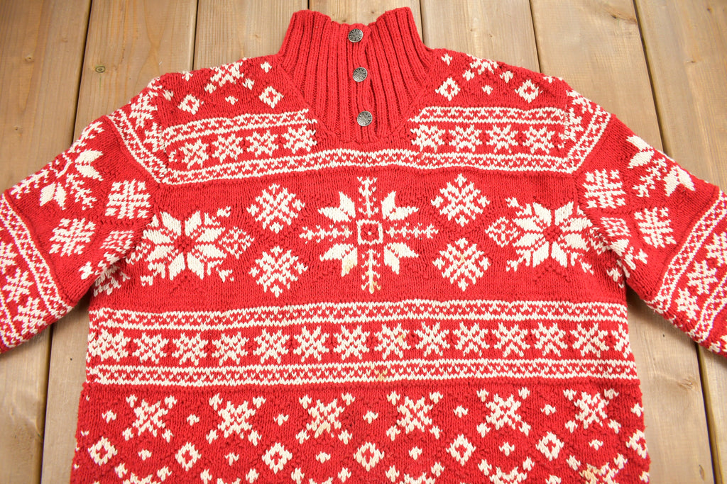 Vintage 1990s Lauren Ralph Lauren Snowflake Knit Women's Sweater