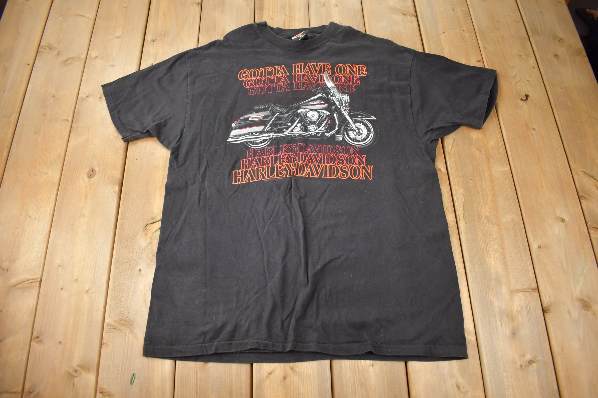 Vintage 1994 Harley Davidson Motorcycles Syracuse New York Single Stitch Graphic T-Shirt Made In USA