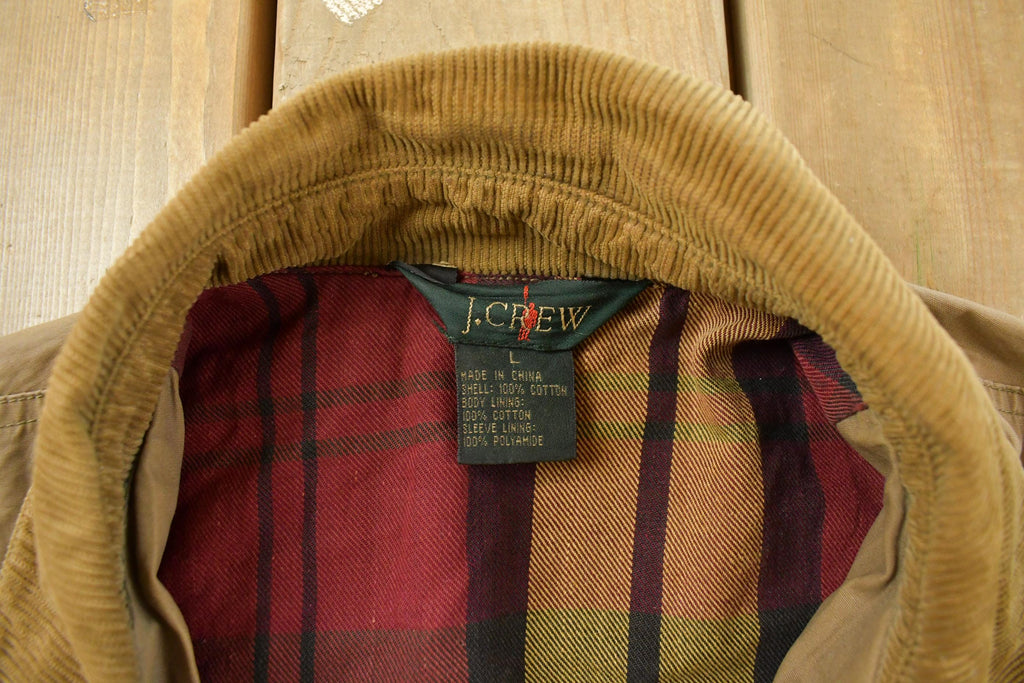 Vintage 1990s J. Crew Plaid Lined Chore Coat Men's Large