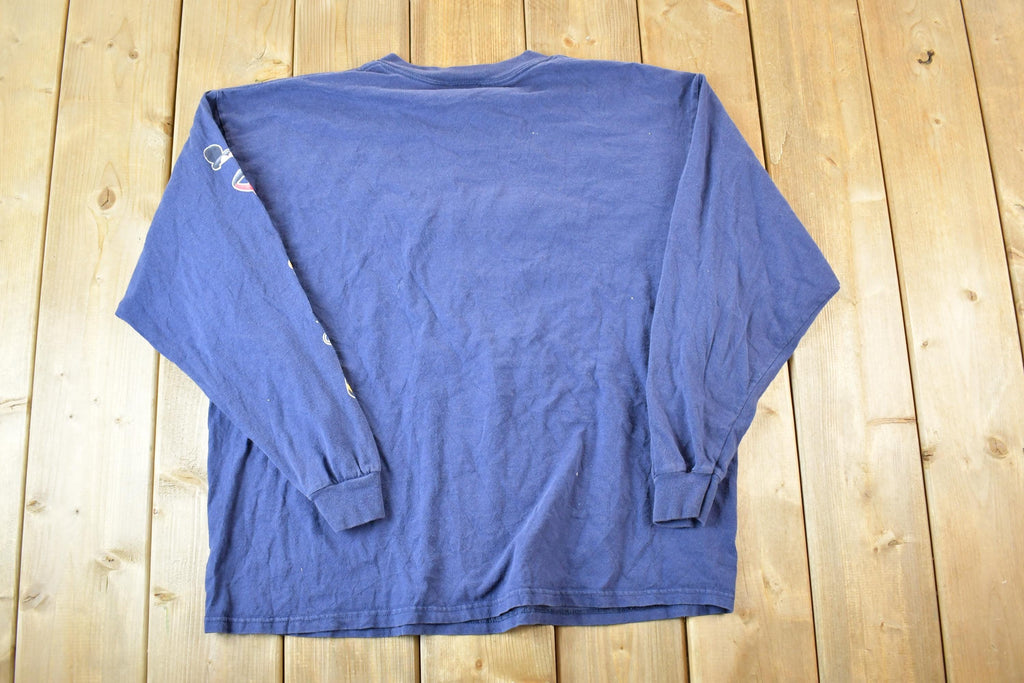 Vintage 1990s Mickey Mouse Disney Cartoon Promo Longsleeve T-Shirt Mens L / 90s Graphic Tee / Vintage Mickey Mouse / Made In USA
