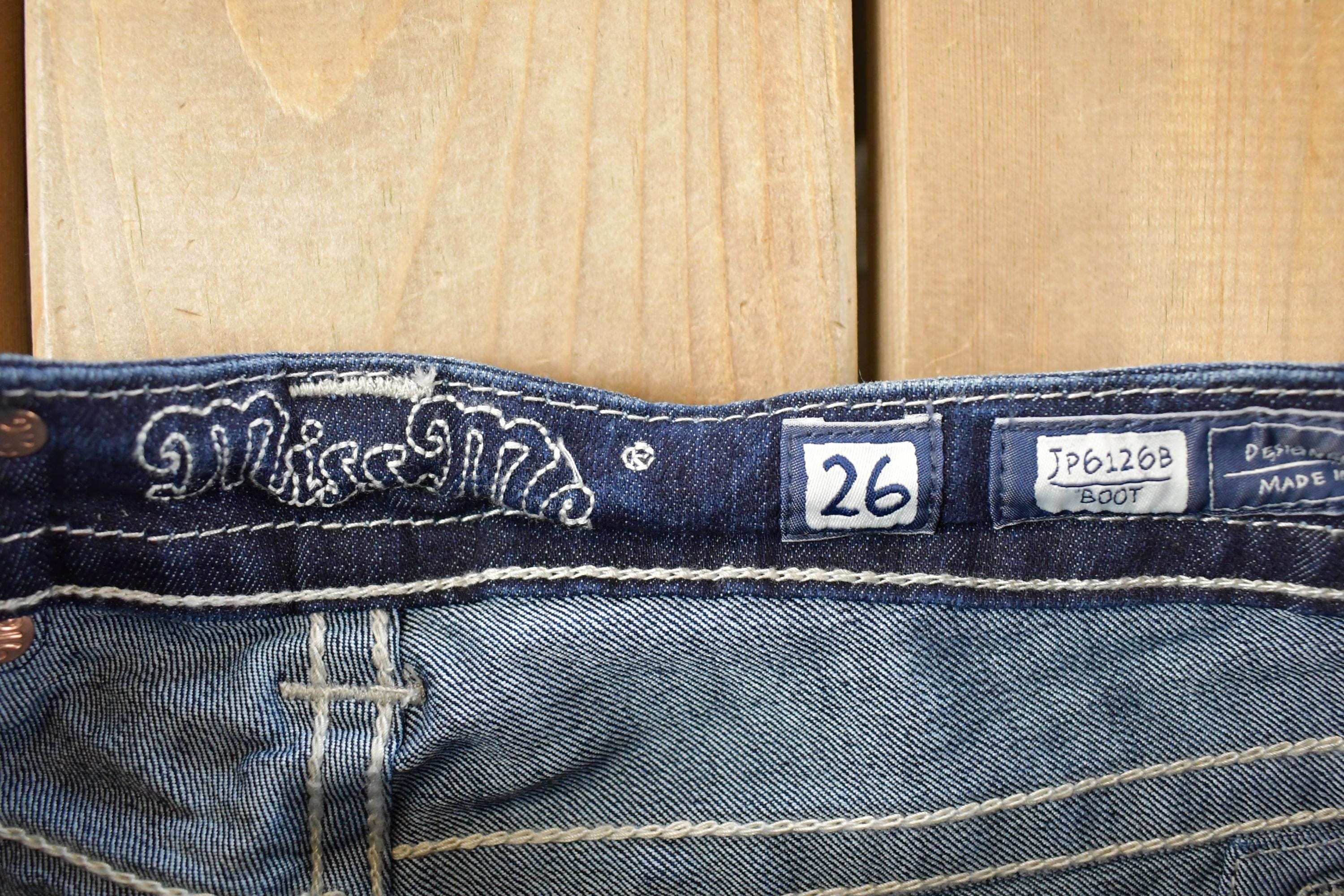 Vintage Deadstock Y2K Miss Me Bedazzled Low Rise Jeans Women's Size 26x31