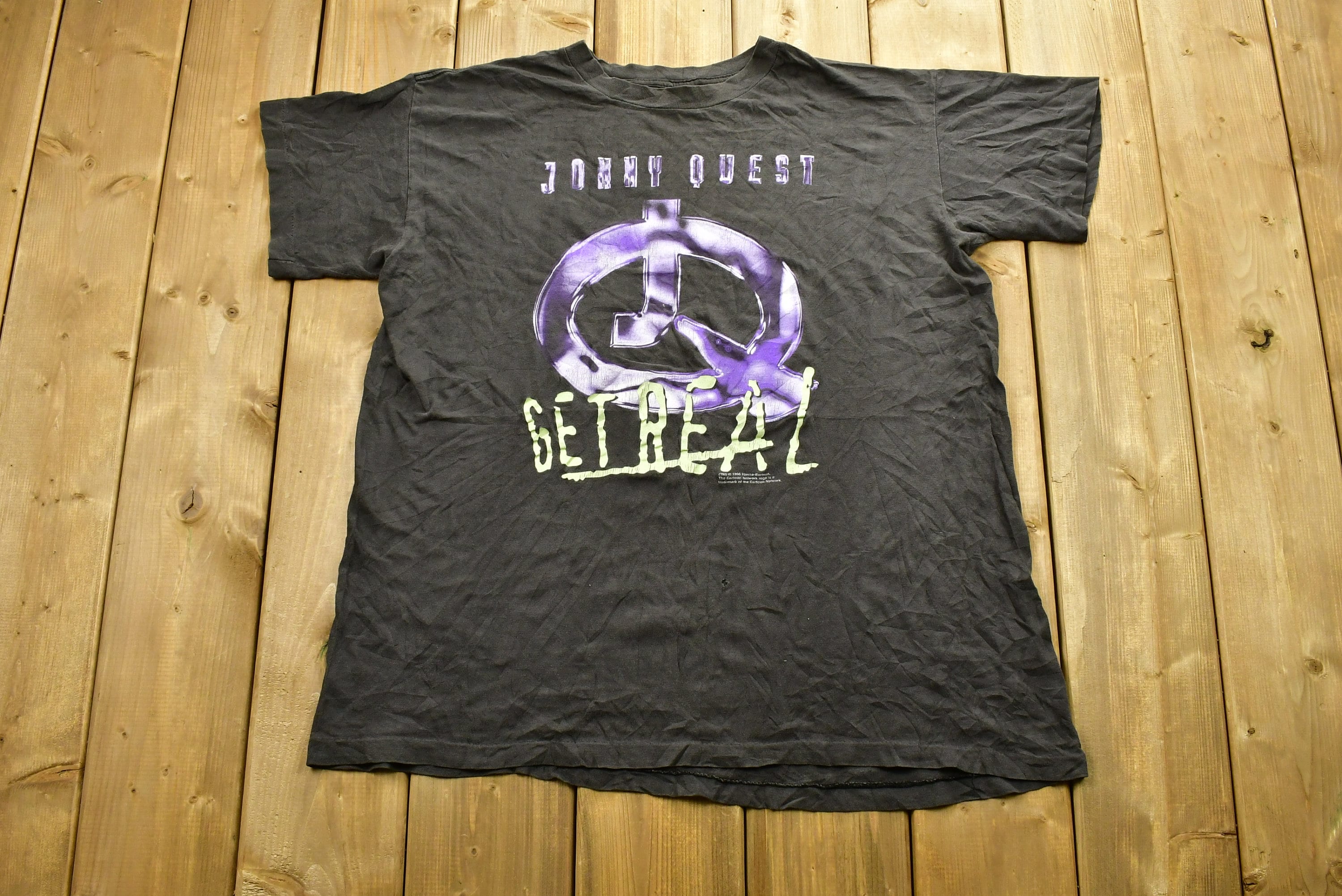 Vintage 1996 Johnny Quest Get Real Cartoon T-Shirt