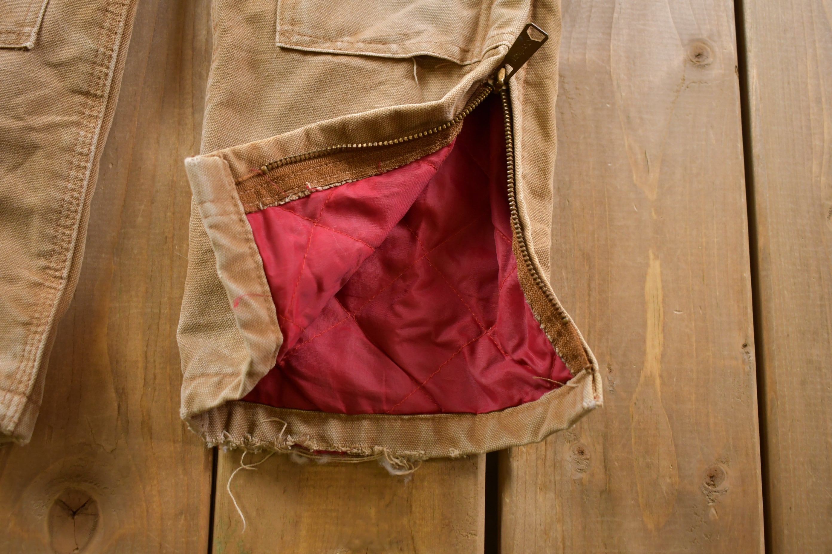 Vintage 1990s Distressed Carhartt Double Knee Canvas Overalls Size 38 Medium  Made in USA  Streetwear  Vintage Workwear