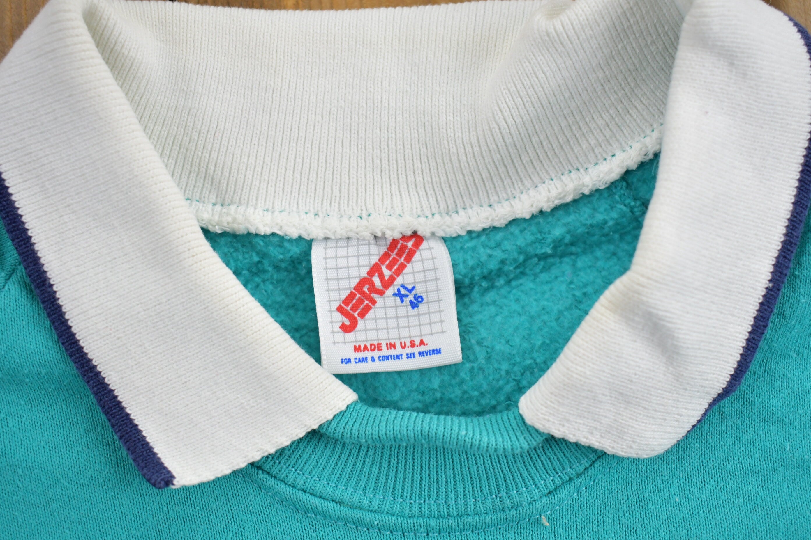 Vintage 1987 Heart Embroidered Patchwork Collared Sweatshirt