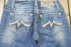Vintage Y2K Miss Me Bedazzled Low Rise Jeans Size 26x32
