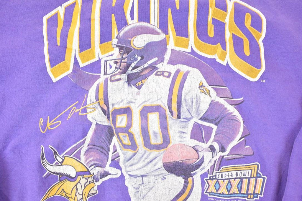 Vintage 1998 Minnesota Vikings Super Bowl Champions NFL Crewneck Sweatshirt Men's XL