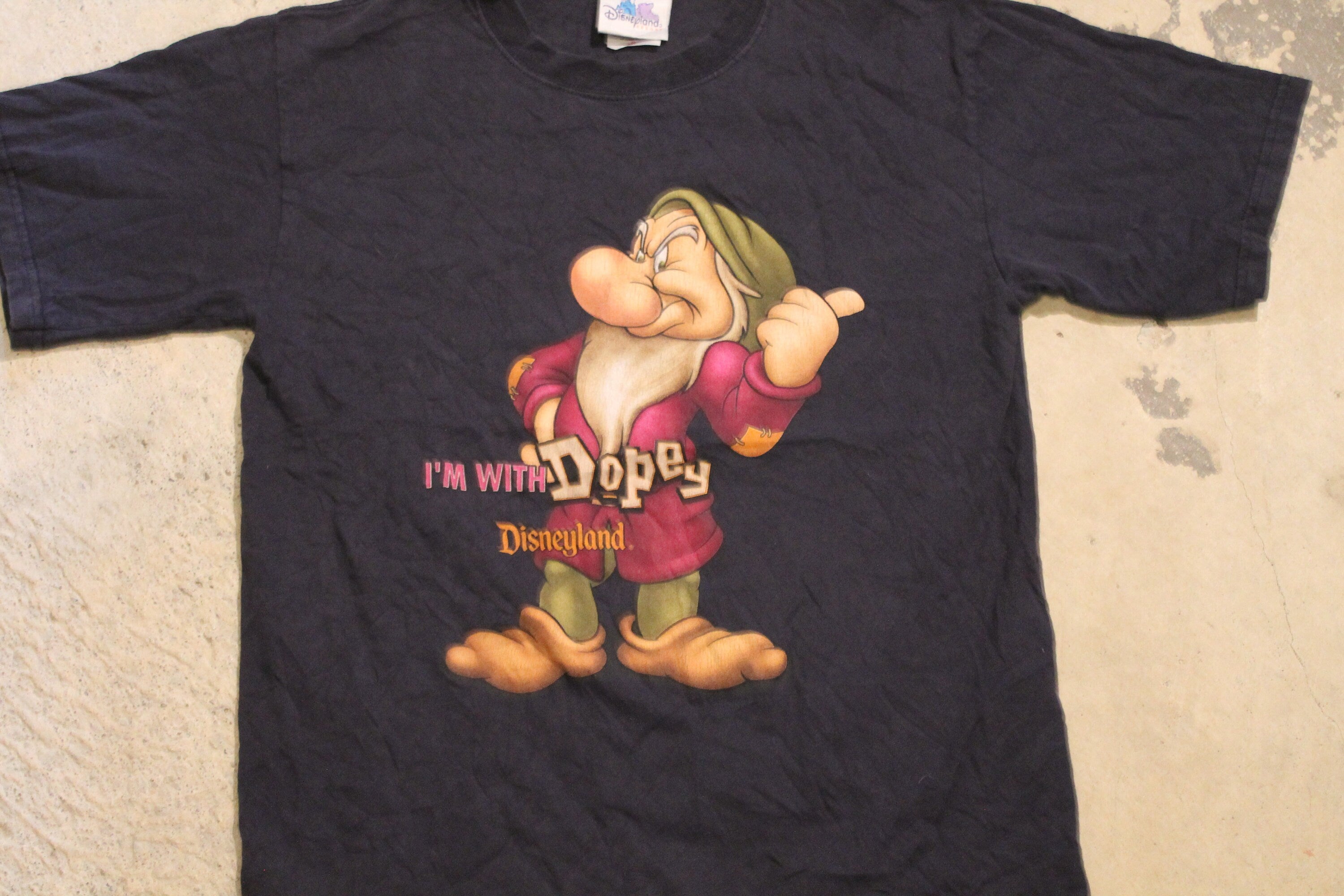 Vintage 1990s Disney Land I'm With Dopey Snow White Seven Dwarves T Shirt  80s  90s  Streetwear Fashion