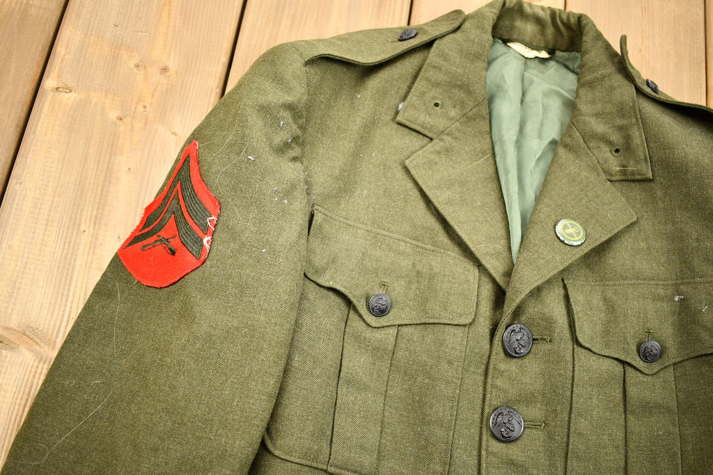 Vintage 1982 Army Military Button Up Blazer Jacket