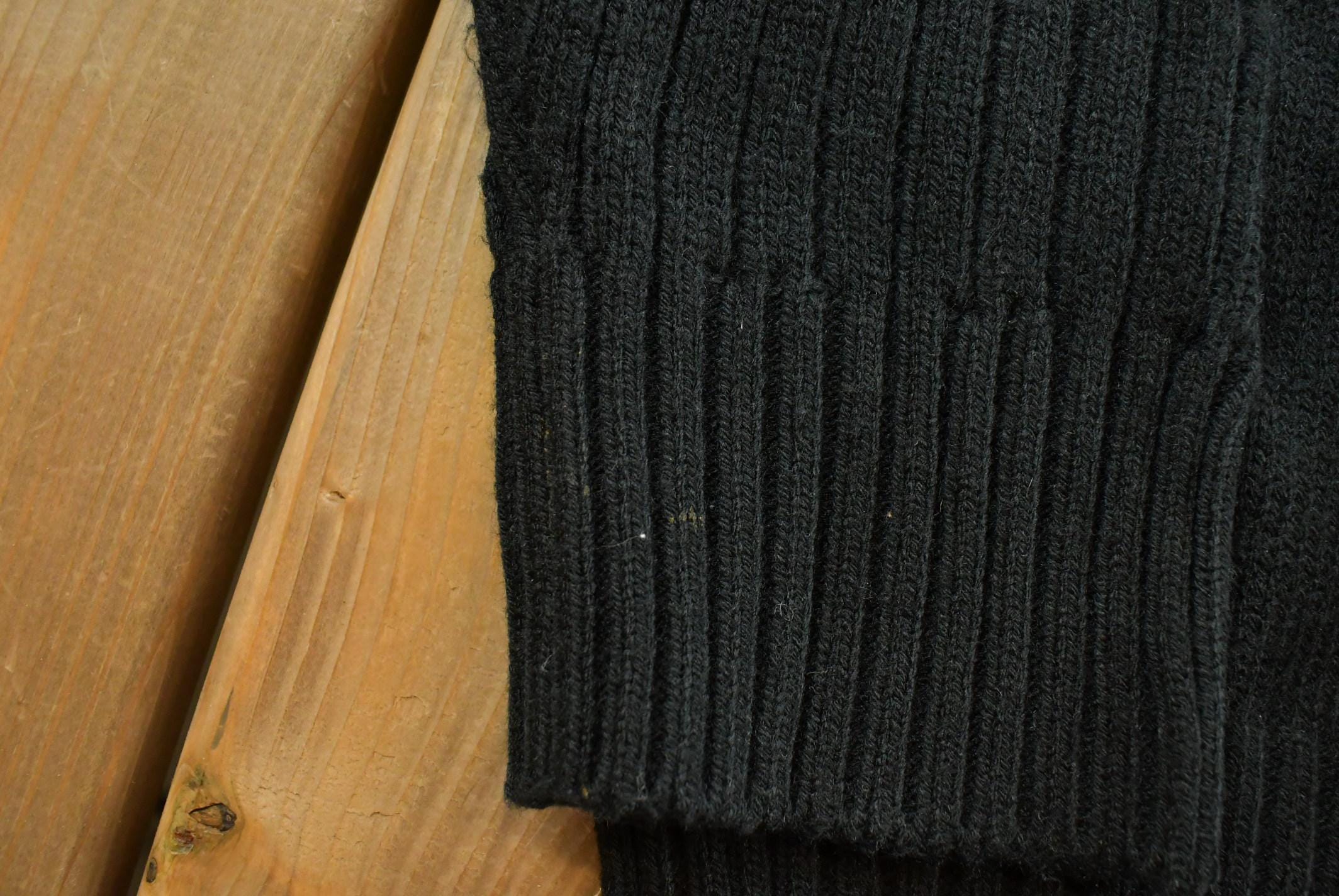 Vintage 1980s Jordan Craig Acrylic Knit Leather Patch Crewneck Sweater Men's L /