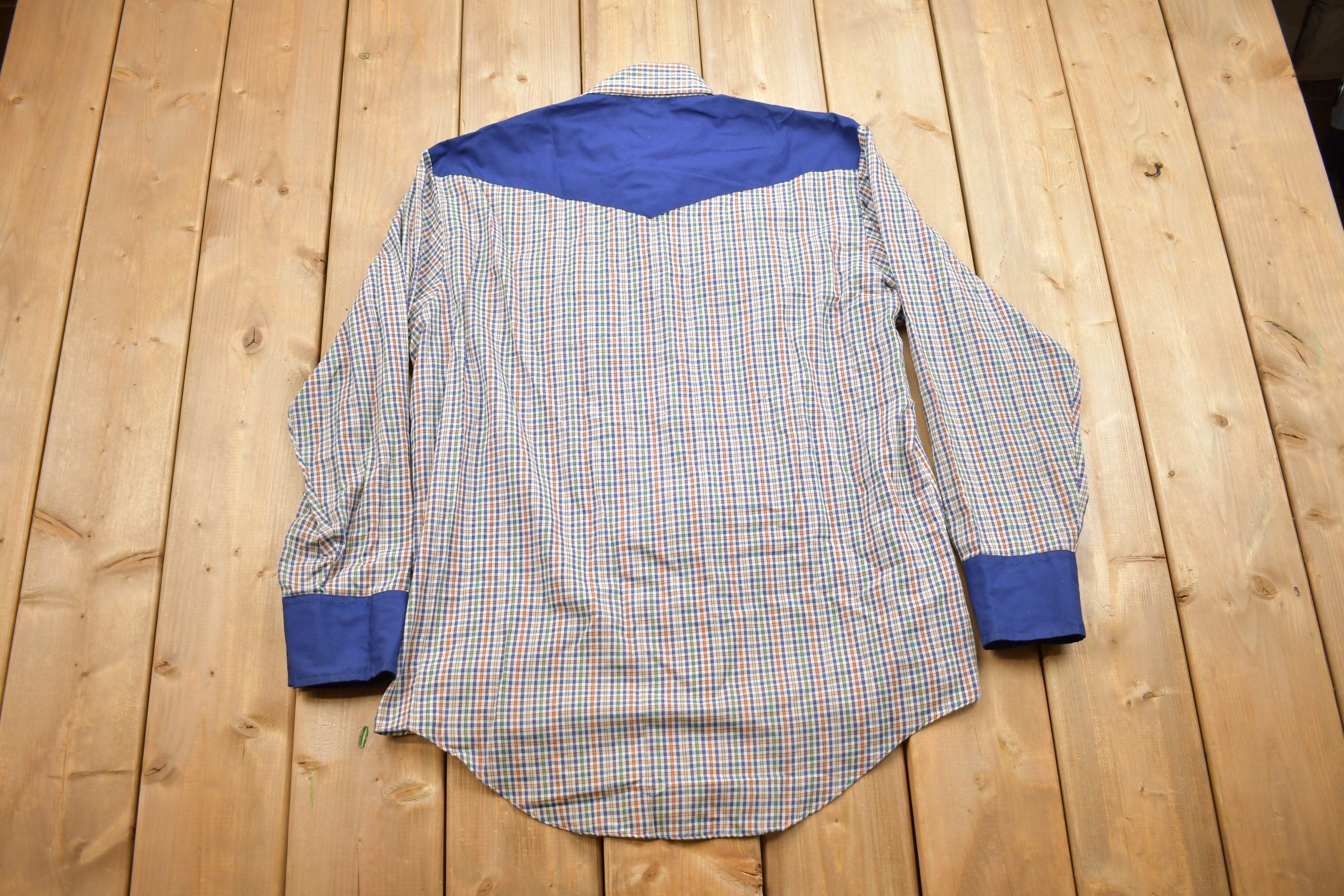Vintage 1990s Barb B Check Pattern Western Button Up Shirt