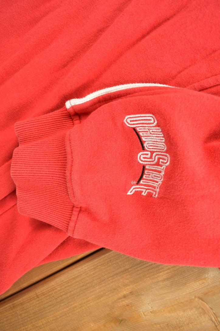 Vintage 1990s Majestic University Of Ohio State Buckeyes Embroidered Hoodie