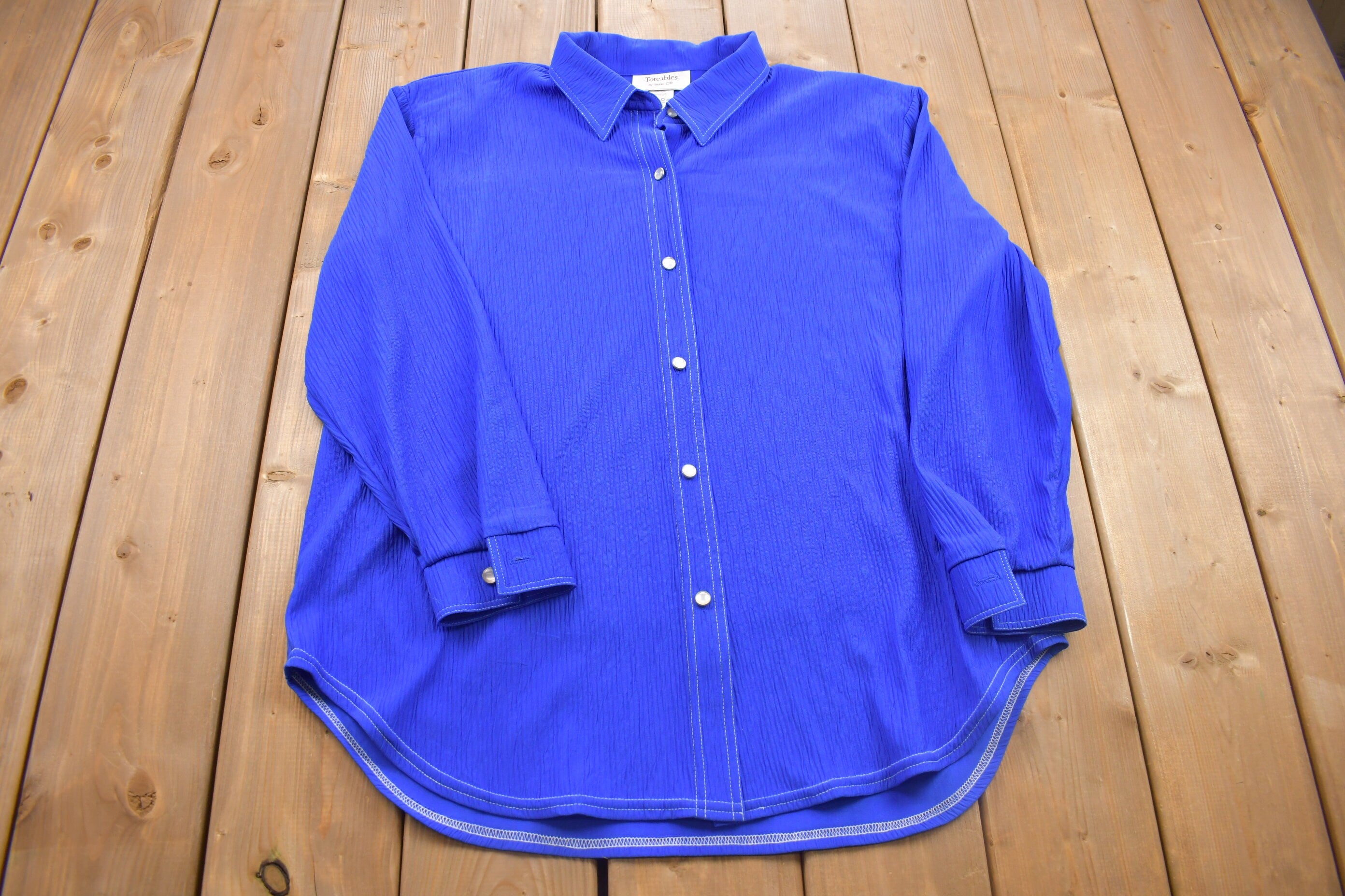 Vintage 1990s Toetables Button Up Shirt  Made in USA  Women's Vintage  Vintage Blouse  1990s Button Up  Vintage Flannel