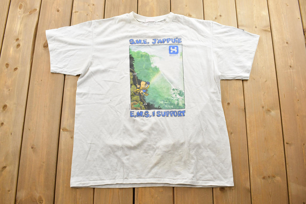 Vintage 1990s SME Jappuie Ems Support Graphic T-Shirt