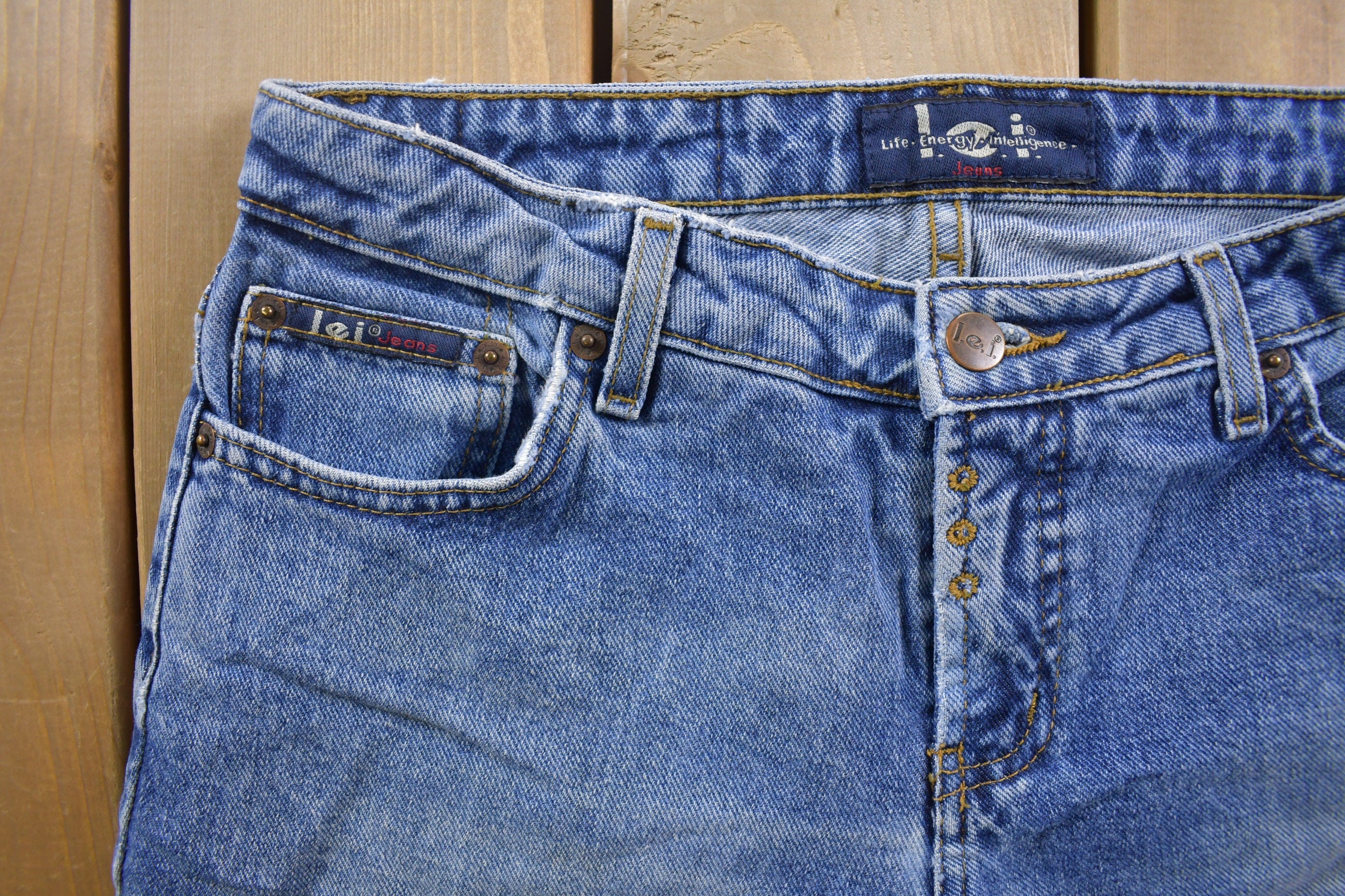Vintage 1990s L.E.I Blue Denim Flared Jeans 30 x 30