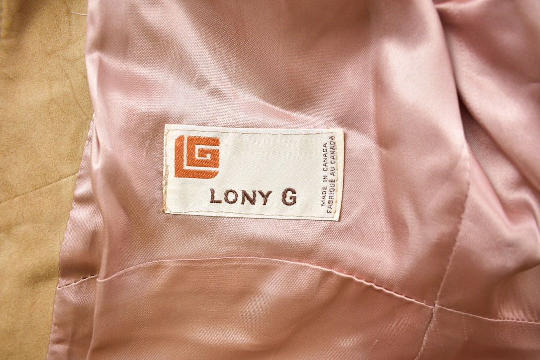 Vintage 1970s Lony G Fur Accent Suede Full Zip Jacket