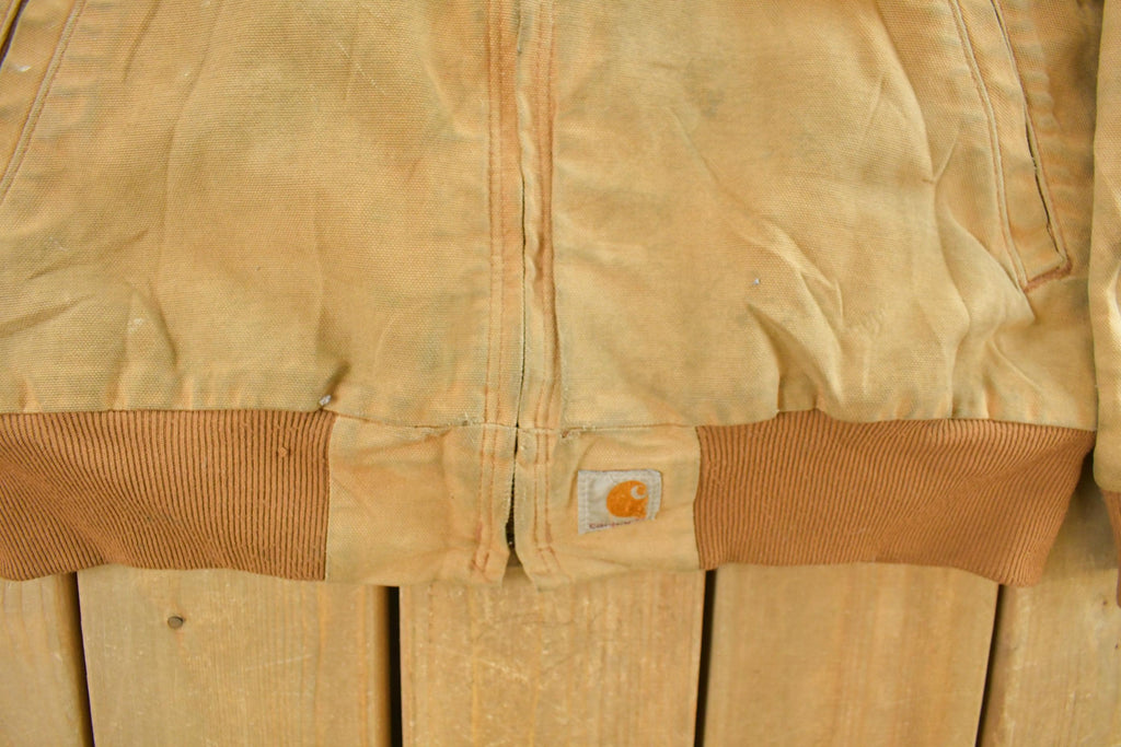 Vintage 1990s Carhartt Distressed Hooded Jacket Men's Medium