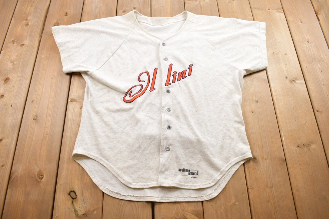 Vintage 1990s Southern Athletic University Of Illinois Illini Baseball Jersey