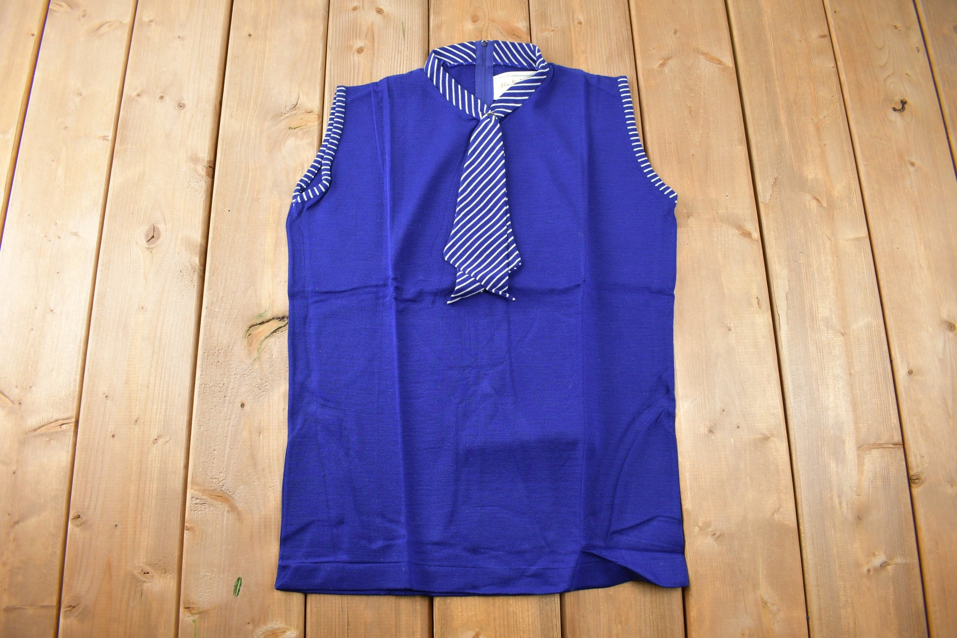 True Vintage 1960s Deadstock Helen Sue Sleeveless Blouse With Tie Made In Japan