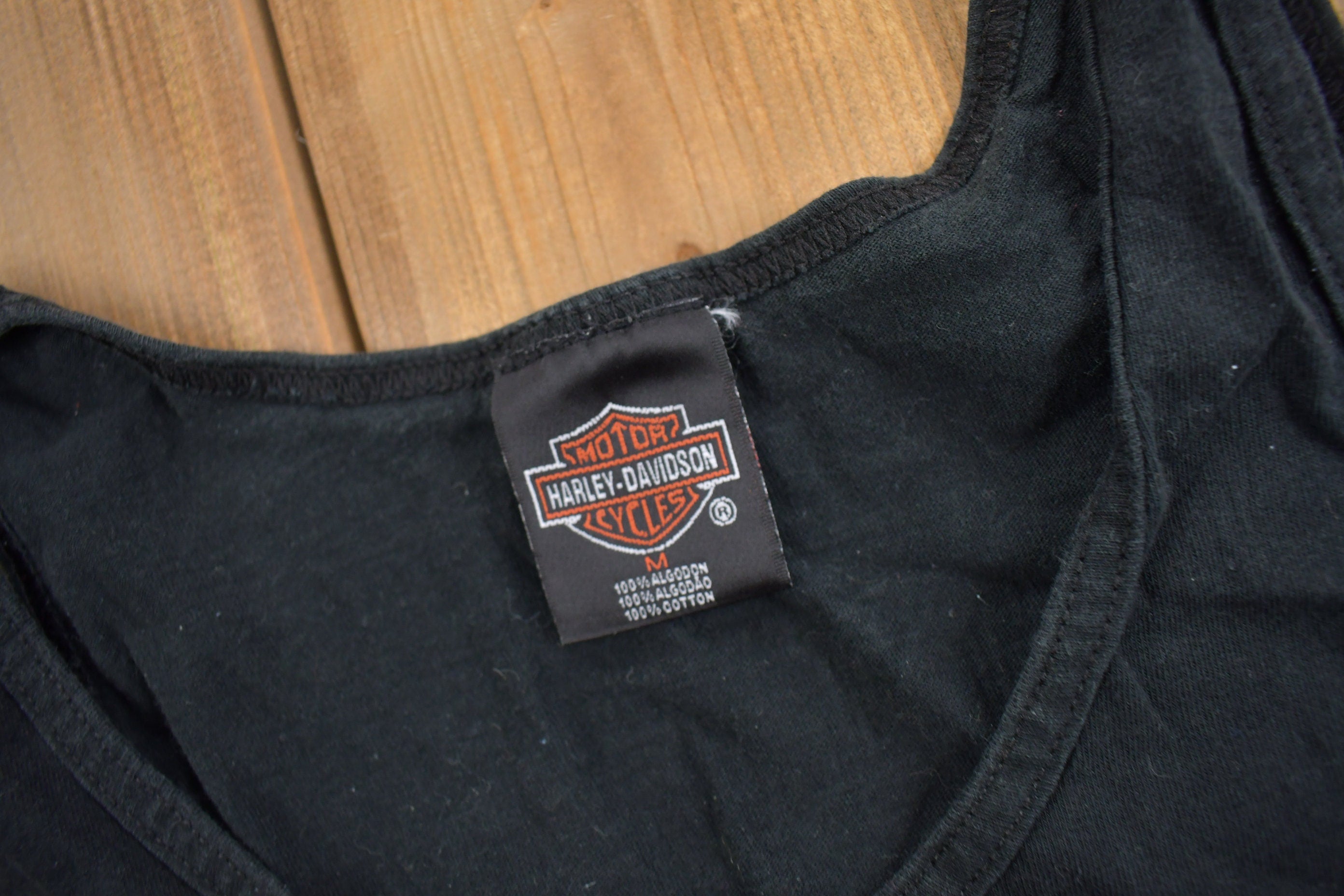 Vintage 1990s Harley Davidson Motorcycles Cancun Mexico Tank Top Shirt