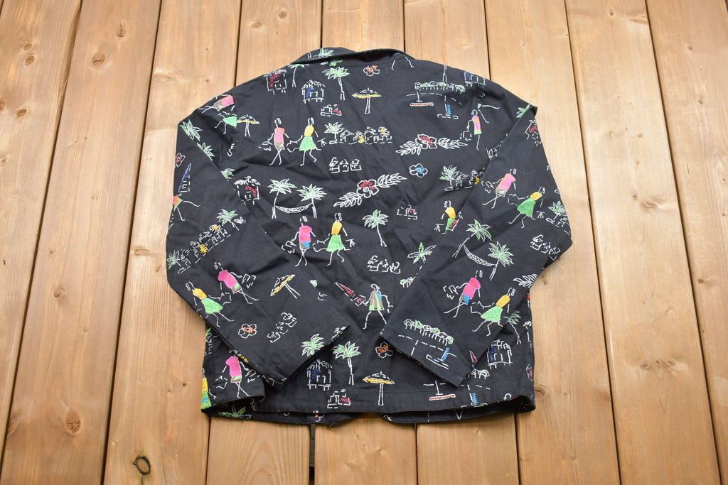 Vintage 1990s Keren Hart Paradise Doodles Button Up Shirt