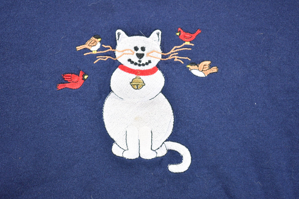 Vintage 1990s Cute Cat Crewneck