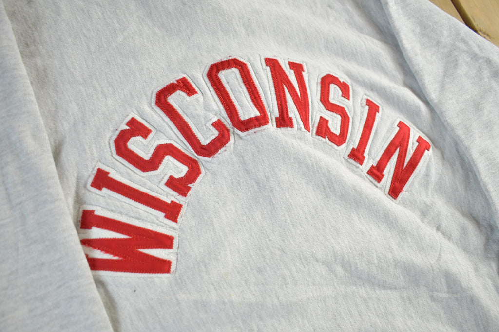 Vintage 1990s University of Wisconsin Champion Reverse Weave Crewneck Sweatshirt Men's XL  90s College Football  Badgers  Heavy Weight