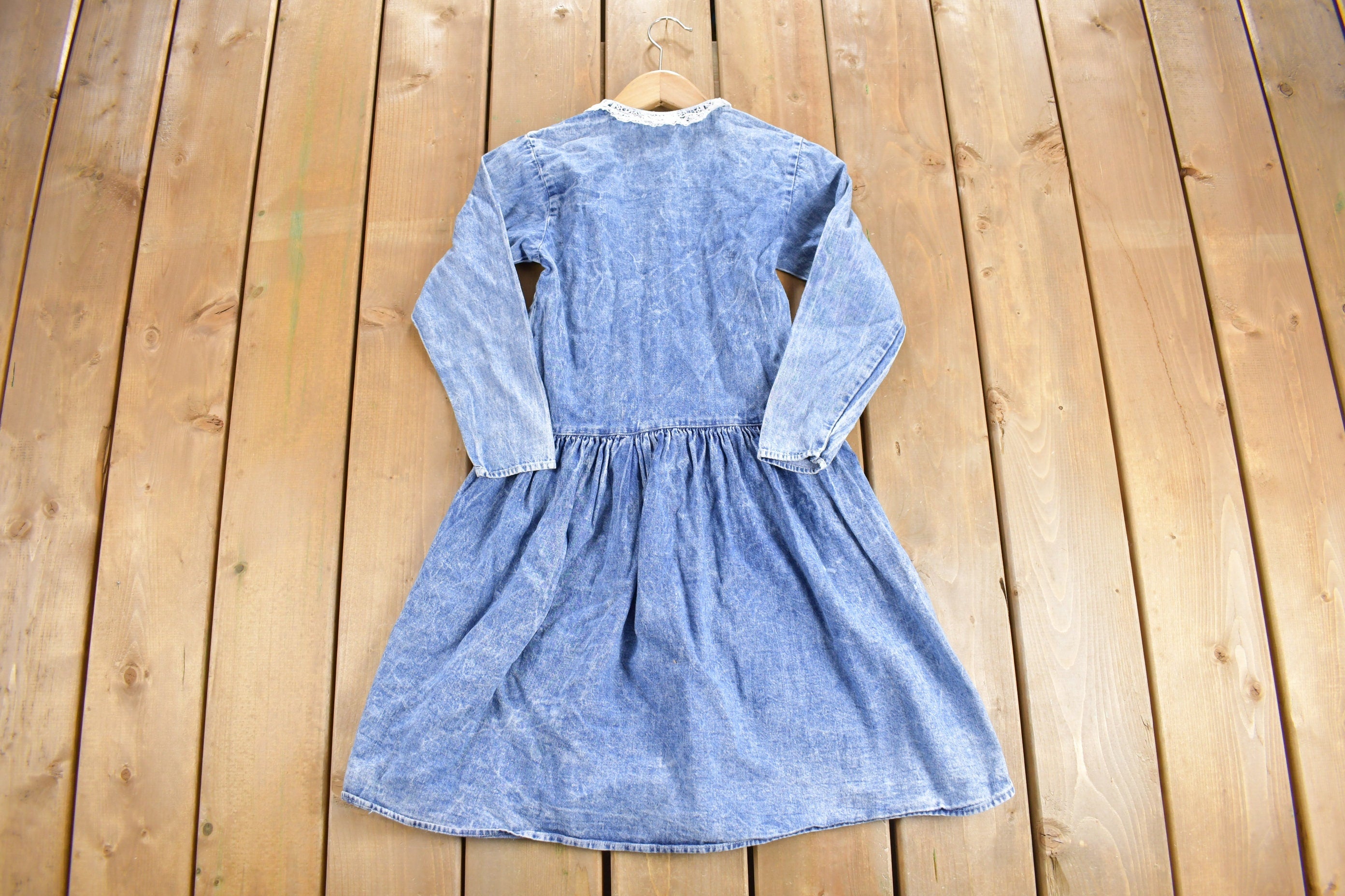 Vintage 1980s Cinema Denim Shirt Dress
