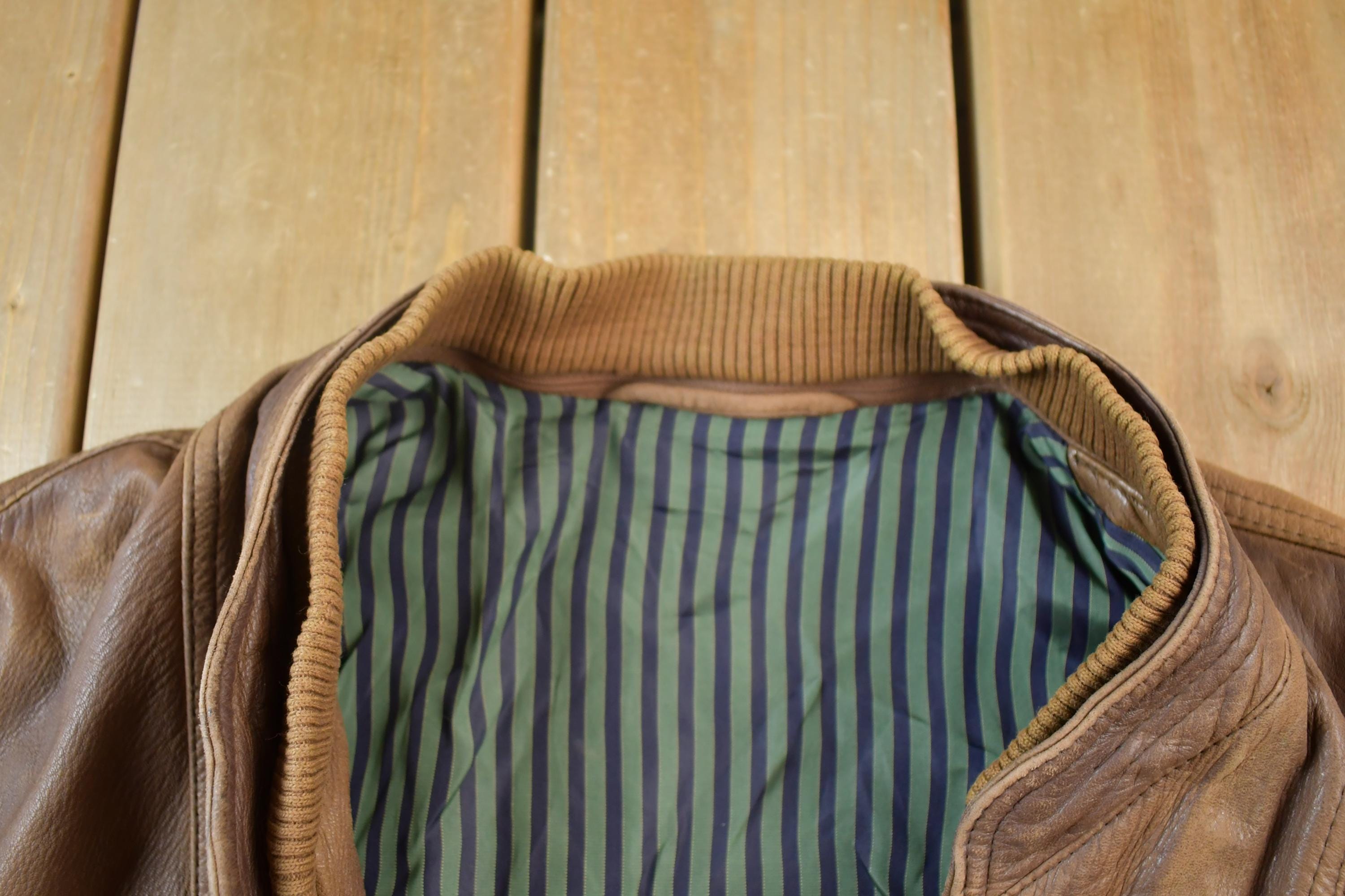 Vintage 1990s Brown Leather Casual Jacket Made In USA