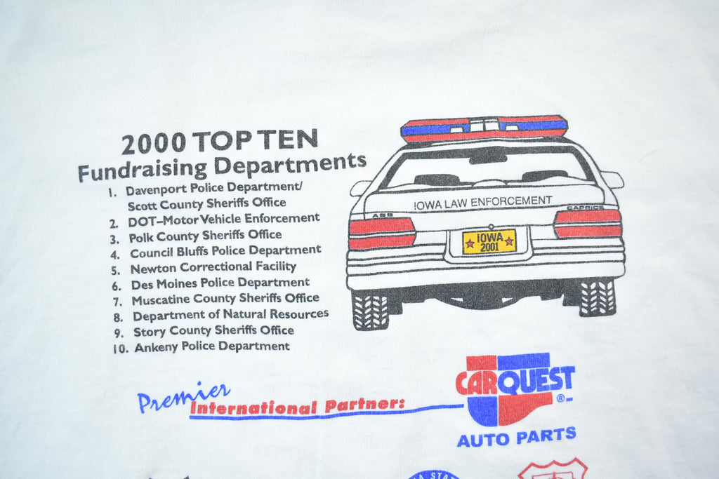 Vintage 2001 Law Enforcement Torch Run Special Olympics Shirt Iowa Souvenir T-Shirt