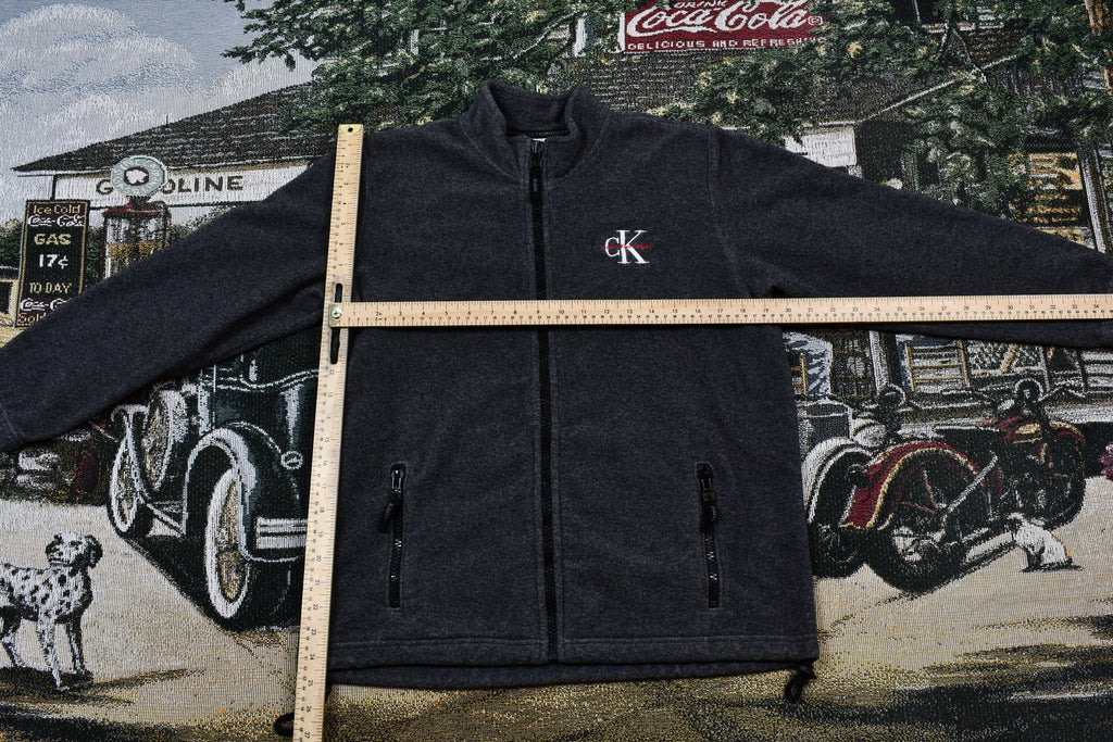 Vintage 1990s Calvin Klein Full Zip Fleece Sweater