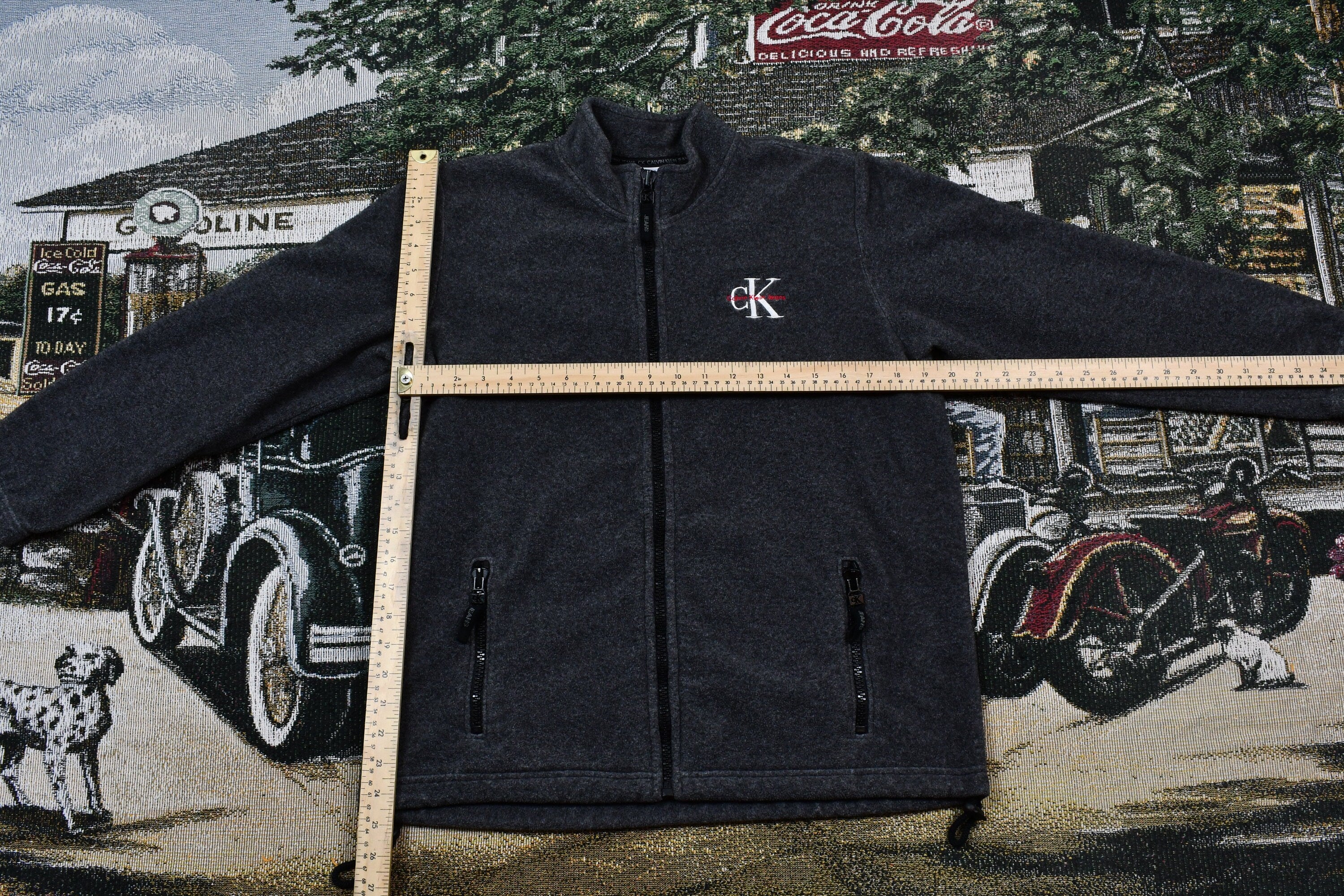 Vintage 1990s Calvin Klein Full Zip Fleece Sweater