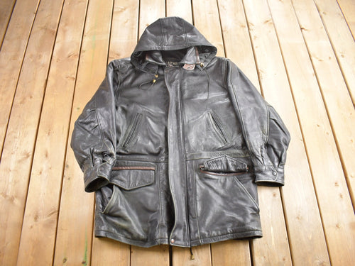 Vintage 1990s Leather Limited Heavy Weight Leather Jacket / Leather Coat / Thinsulate / Size M / Heavy Duty