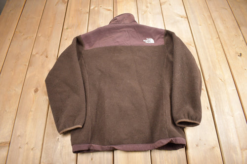 Vintage 1990s Brown The North Face Denali Fleece Girls Sweater / Full Zip / TNF / Streetwear / Athleisure / Outdoorsman / Brown Fleece