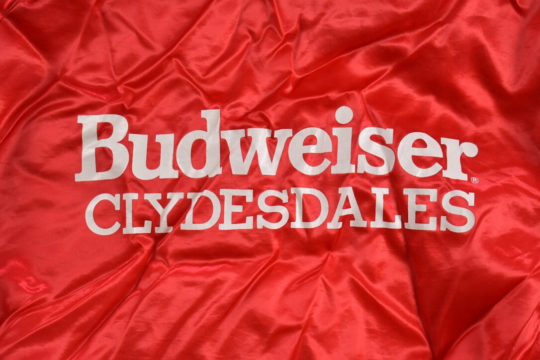 Vintage 1970s Budweiser Clydesdales Satin Jacket Jacket / Athleisure / Patch / Streetwear / Sportswear / Streetwear / Baseball Jacket