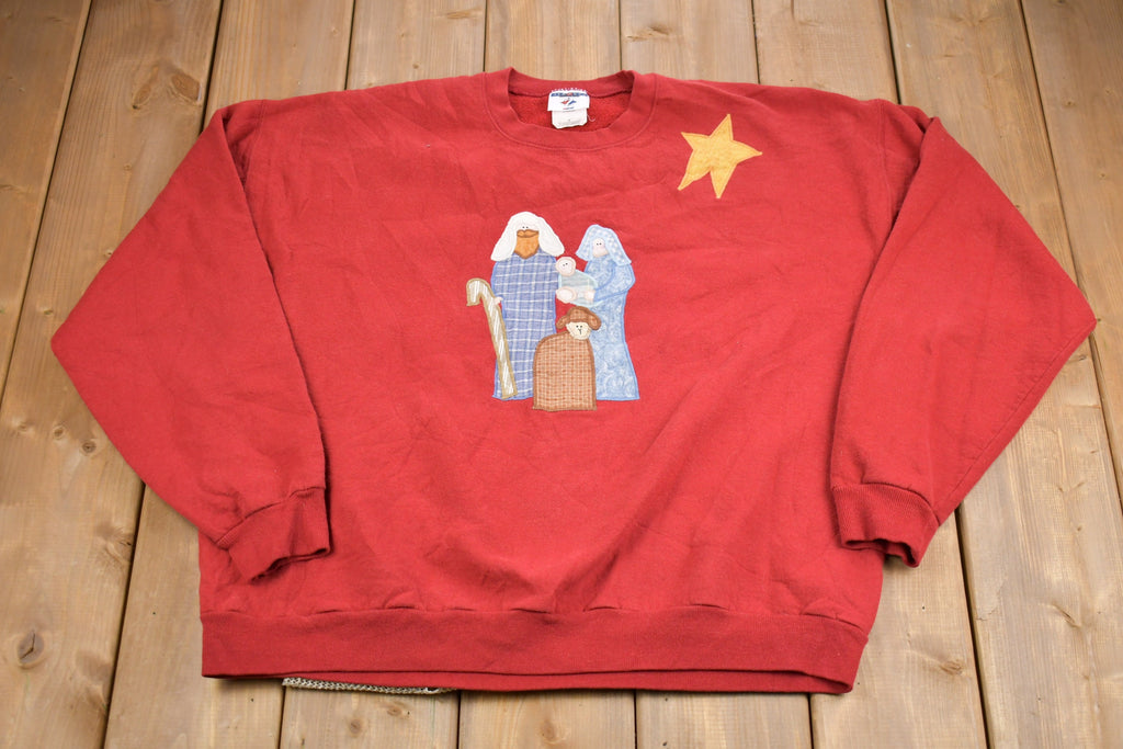 Vintage 1990s Embroidered Family Star Crewneck