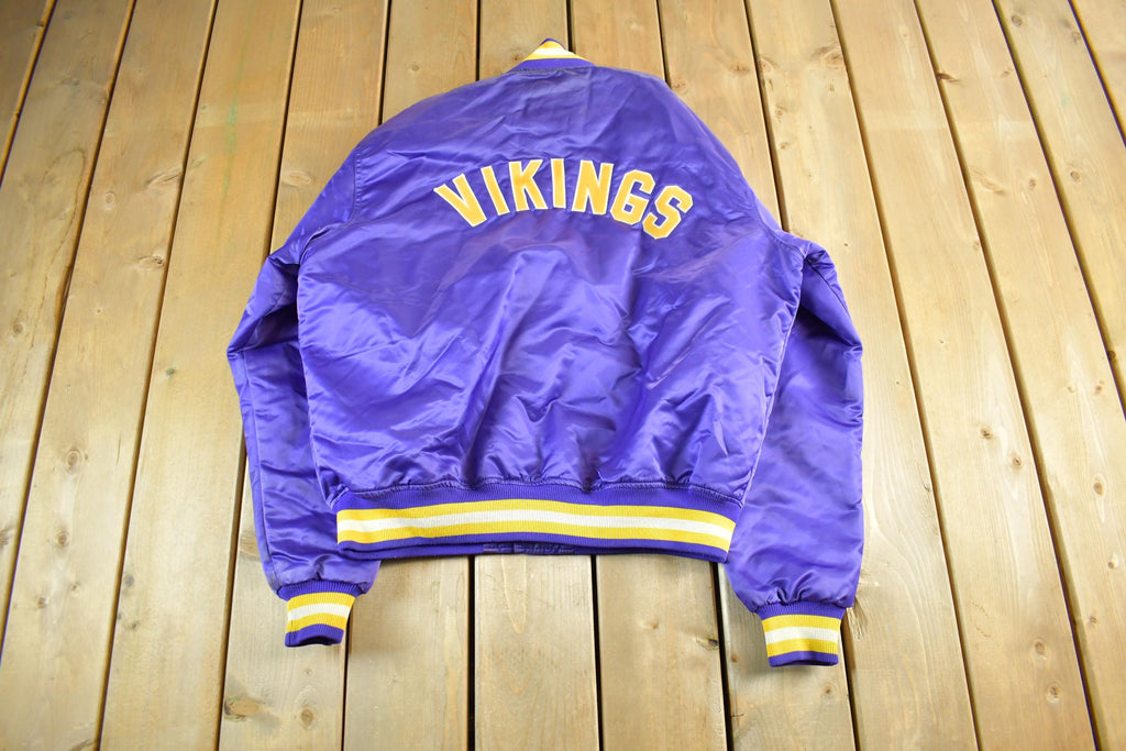 Vintage 1990s Minnesota Vikings Team Starter Pro Line NFL Satin Snap On Jacket
