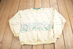 Vintage 1990s Floral Theme Artisans Cardigan Sweater