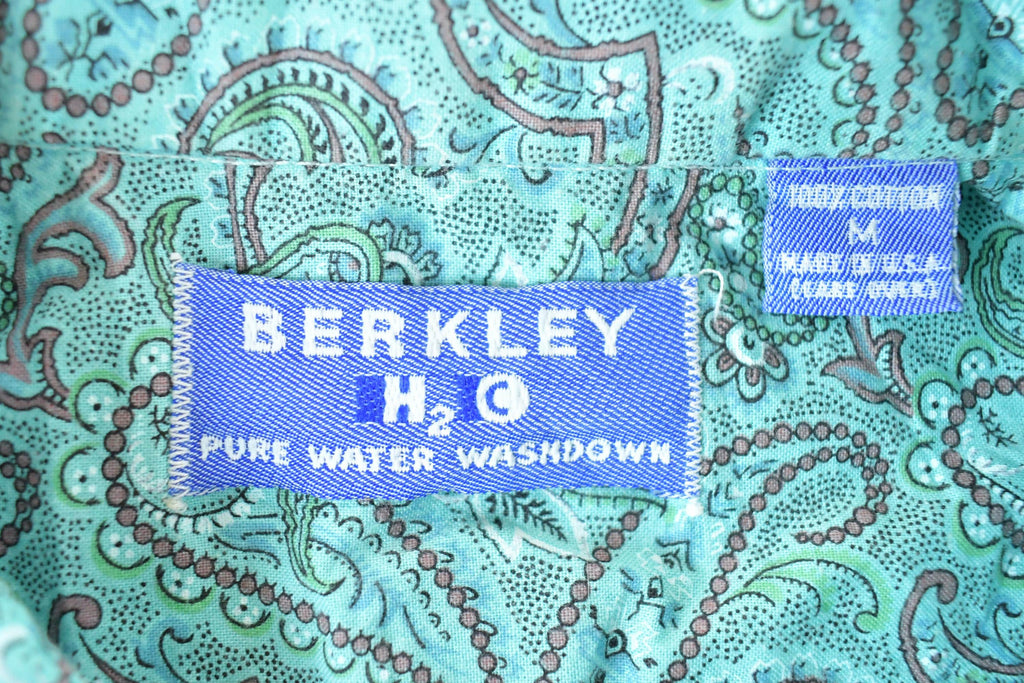 Vintage 1990s Berkley Paisley H2O Pure Water Washdown Button Up Shirt Men's L