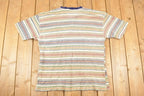 Vintage 1990s Impact Knit Striped Souvenir Travel T-Shirt Men's XL