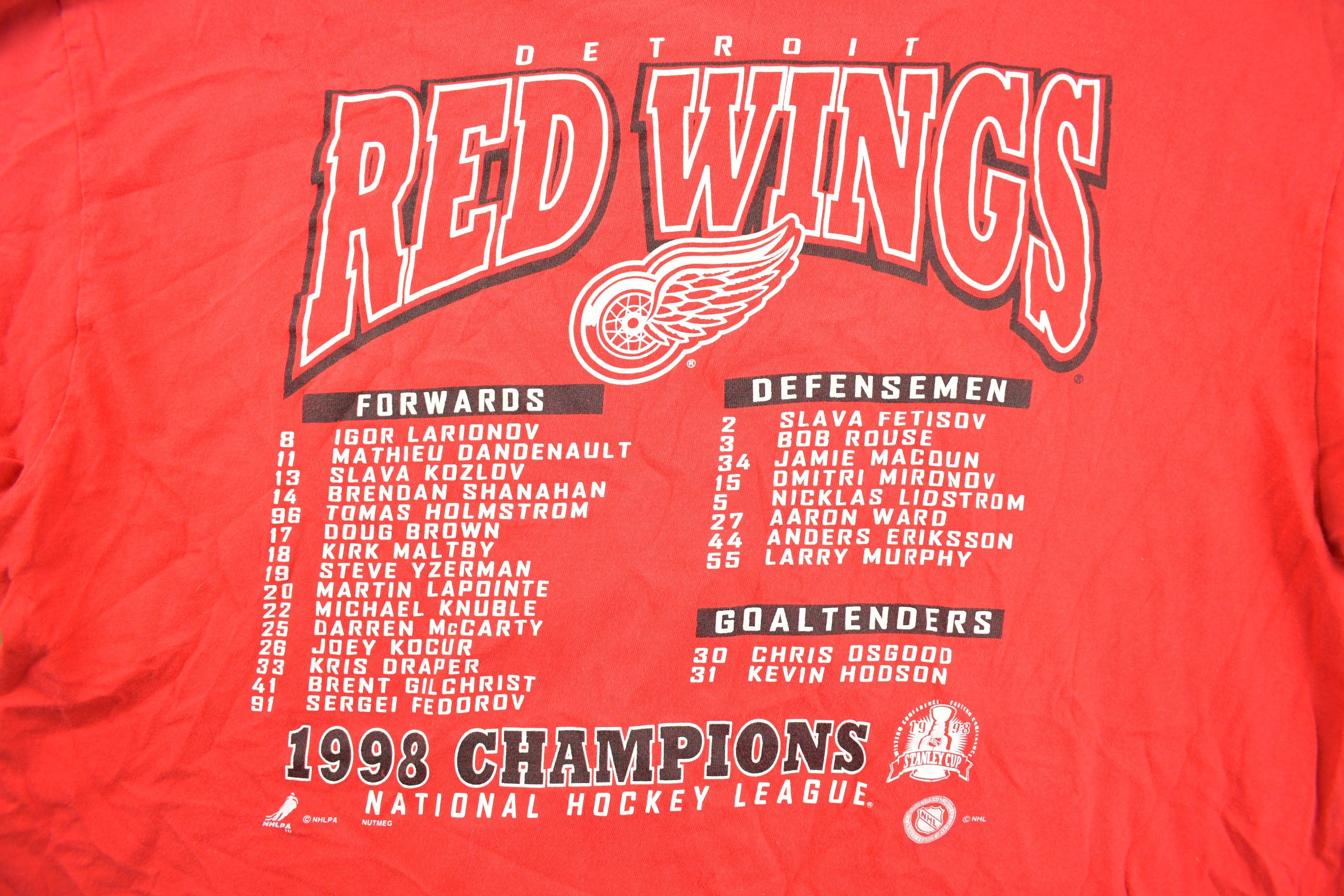 Vintage 1998 Detroit Red Wings Stanley Cup Champions T-Shirt