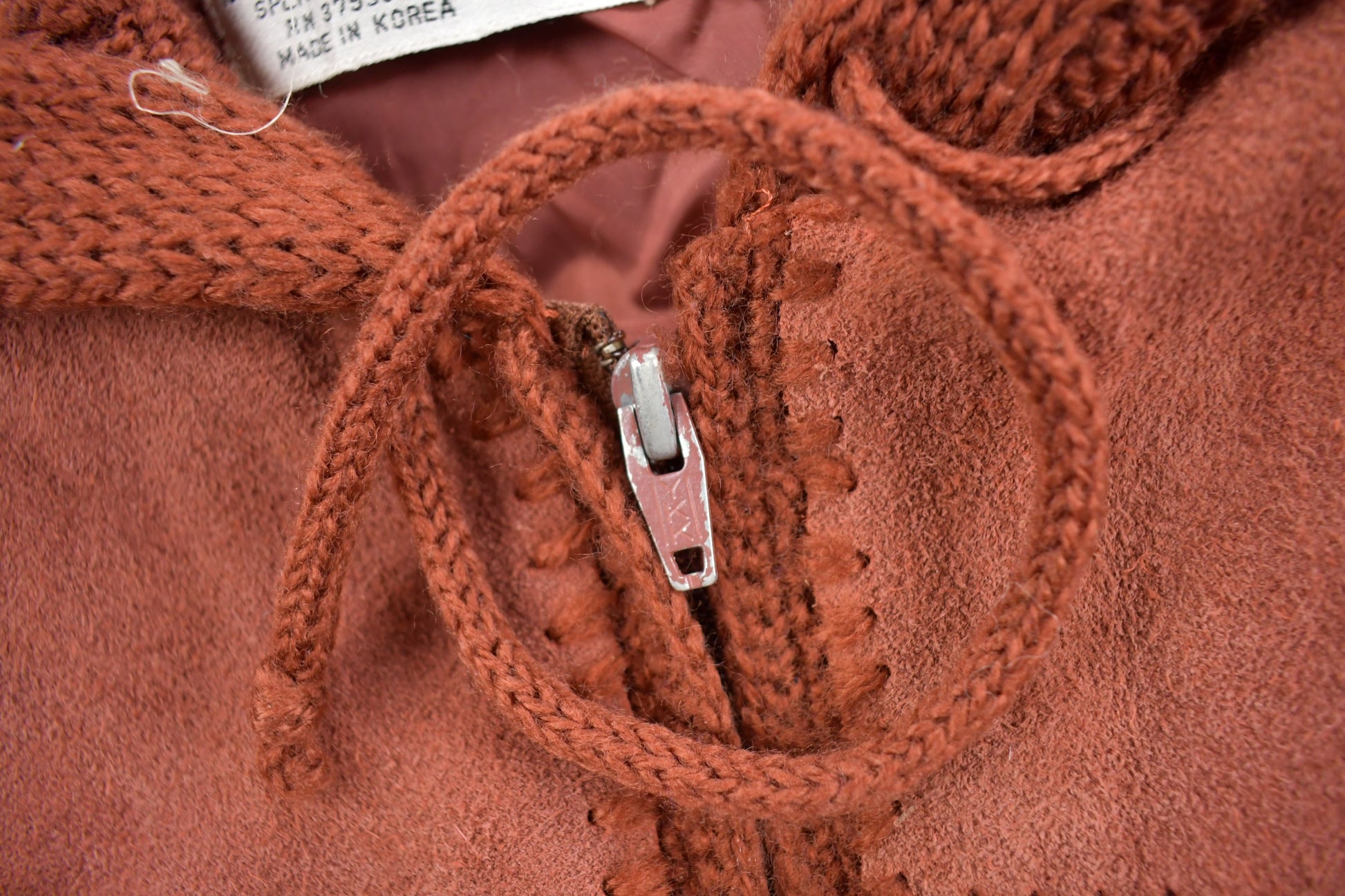 Vintage 1980s 3D Cable Knit Cowhide Leather Jacket