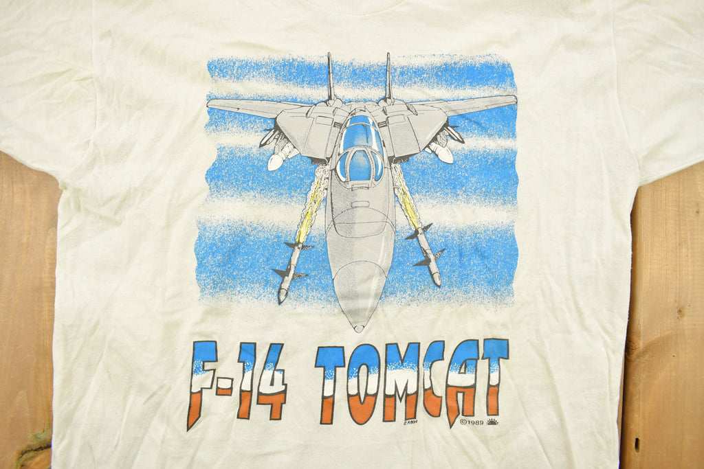 Vintage 1989 F-14 Tomcat United States Navy Graphic T-Shirt