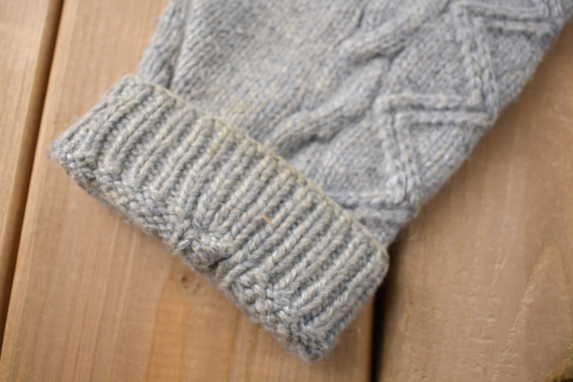 Vintage 1980s 3D Grey Cable Knit Cardigan Sweater