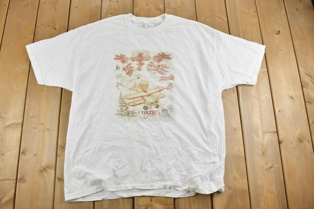 Vintage 1990s Curtis Pitts Souvenir Airplane T-Shirt