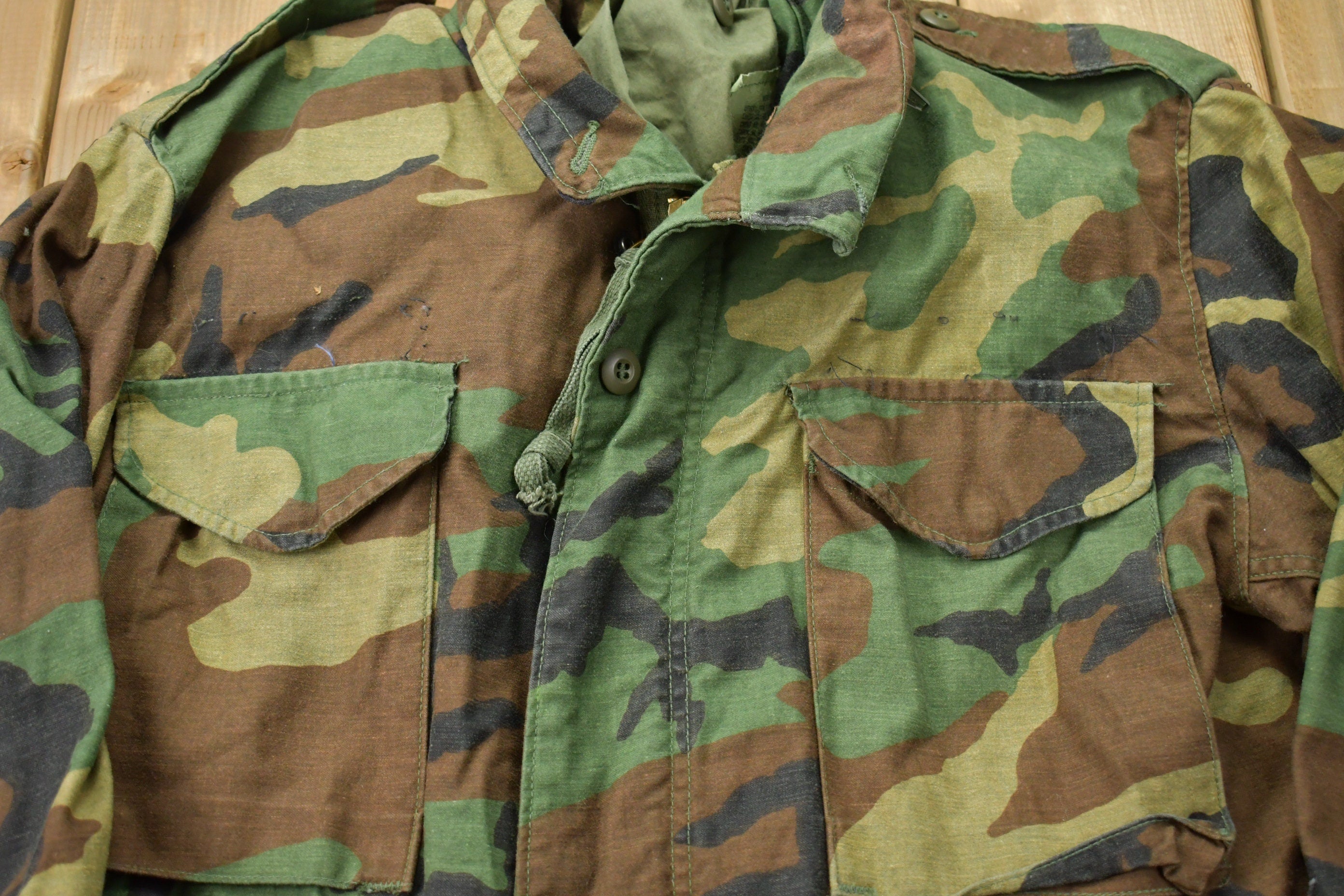 Vintage 1980s Military Camo Jacket