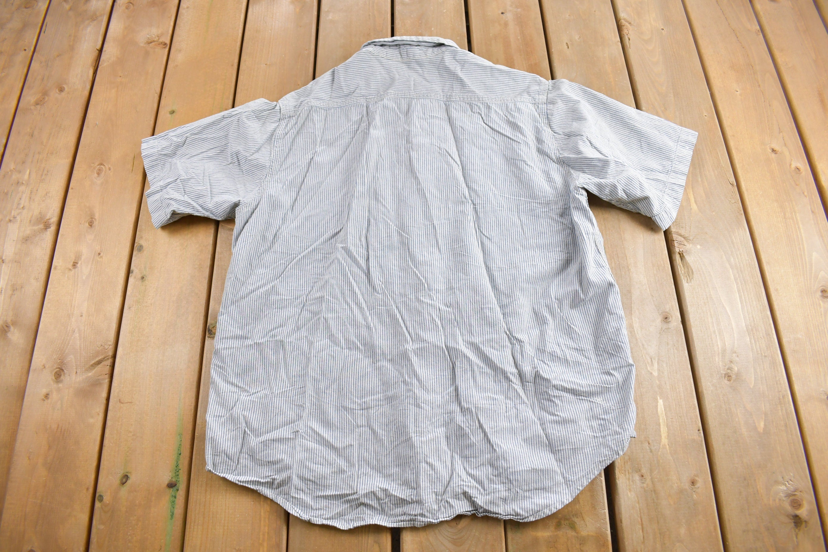 Vintage 1990s Carhartt Rugged Outdoor Wear Striped Button Up Shirt