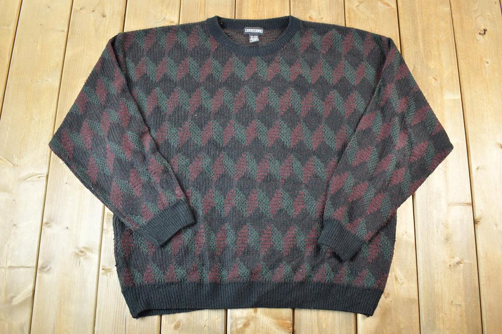 Vintage 1990s Jantzen Knit Abstract Pattern Crewneck Sweater Mens XXL
