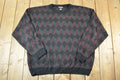 Vintage 1990s Jantzen Knit Abstract Pattern Crewneck Sweater Mens XXL
