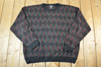 Vintage 1990s Jantzen Knit Abstract Pattern Crewneck Sweater Mens XXL