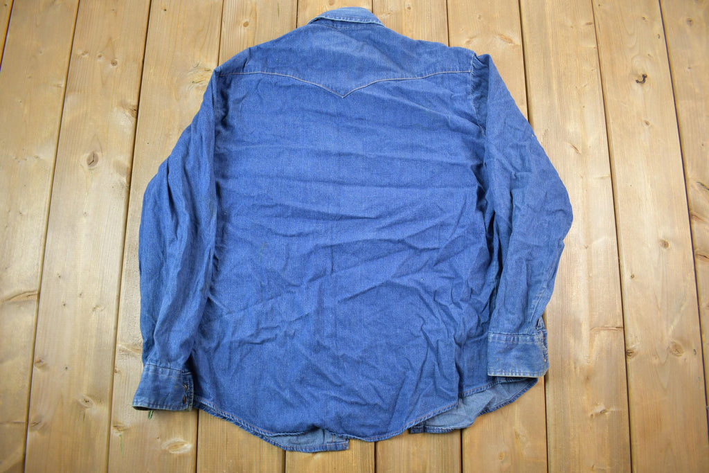Vintage 1990s Blue Jean Button Up Shirt